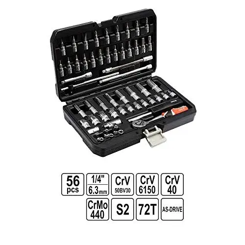 Yato Estojo de Ferramentas Para Mecânico 56 Peças