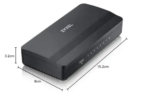 Zyxel GS-108S v2 Switch de Rede 10G 8 Portas